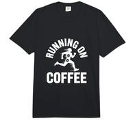 Running On Coffee Runner Caffeine Jogging Humor Comfort Colors Adult Heavyweight T-Shirt