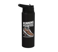 Running On Coffee Runner Caffeine Motivation Stainless Steel Insulated Water Bottle