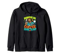 Running On Coffee Zero Sleep Nurse Life Zip Hoodie