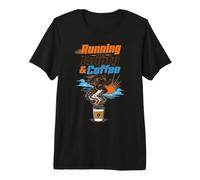 Running on Empty & Coffee Funny Runner and Coffee Design Premium T-Shirt