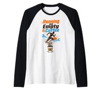 Running on Empty & Coffee Funny Runner and Coffee Design Raglan Baseball Tee