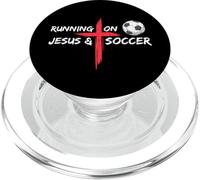 Running On Jesus & Soccer Christian Religious Church & Jesus PopSockets PopGrip for MagSafe