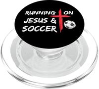 Running On Jesus & Soccer Christian Religious Church & Jesus PopSockets PopGrip for MagSafe