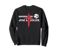 Running On Jesus & Soccer Christian Religious Church & Jesus Sweatshirt