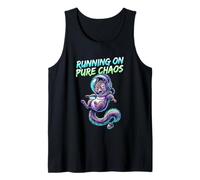 Running On Pure Chaos Gamer Squirrel Synthwave Funny Tank Top