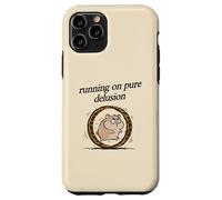 Running On Pure Delusion Hamster in the wheel Relatable Meme Case for iPhone 11 Pro