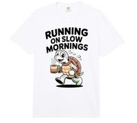 Running On Slow Mornings Turtle Coffee Runner Cute Comfort Colors Adult Heavyweight T-Shirt