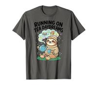 Running On Tea Daydreams Bookish Sloth Cute T-Shirt