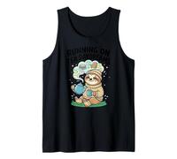 Running On Tea Daydreams Bookish Sloth Cute Tank Top
