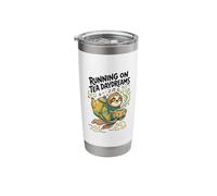 Running On Tea Daydreams Drinking Sloth Cute Stainless Steel Insulated Tumbler