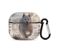 Running on The Beach Bluetooth Earbuds Case Cover Full Body Shockproof Protection Hard Case Support Wireless Charging with Keychain Personalized Gift for AirPods 3