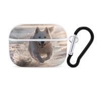 Running on The Beach Earbuds Organizer Shockproof Protective Airpods Pro Cover with Carabiner Clip Anti Fall Carrying Earphone Case Cover for Airpods Pro 2nd Generation White
