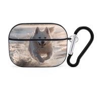 Running on The Beach Earbuds Organizer Shockproof Protective Airpods Pro Cover with Carabiner Clip Anti Fall Carrying Earphone Case Cover for Airpods Pro 2nd Generation Black