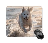 Running on The Beach Mouse Pad Square Laptop Mouse Mat Cute Computer Mousepad Keyboard Pad Non-Slip Desk Pads for Gaming Office Work Home 25 * 30cm