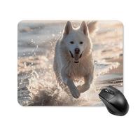 Running on The Beach Mouse Pad Square Laptop Mouse Mat Cute Computer Mousepad Keyboard Pad Non-Slip Desk Pads for Gaming Office Work Home 20 * 25cm