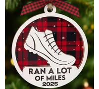 Running Ornament - Running Shoe Ornament - Runner Ornaments for Christmas Tree - Ran a lot of Miles Marathon Gift - Roadrunner Gifts for Women - Acrylic Wood Ornaments 2025