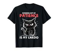 Running Out of Patience is My Cardio Funny Cat Trail Runner T-Shirt