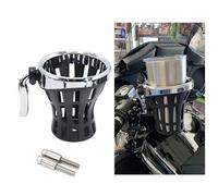 RUNNING PANTHER Motorcycle Handlebar Drink Cup Holder Plated and Rubber Chrome/Black Mount for Harley Davidson Passenger Water Bottle Holder with Mesh Basket for Honda Goldwing GL 1800 (102/142 MM)