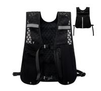 Running Phone Holder, Running Water Vest,Hydration Pack Chest Phone Holder | Fanny Ligerawight Curring with Pocket Water Bottle Storage, Black/White, Consulte la descripción, See description