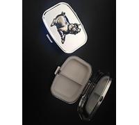 Running Pig A39 made of fine English Pewter on a travel silver rectangular metal pill box