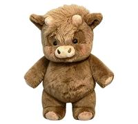 Running Plushies - Running Cow Plush, Interactive Moving Legs Stuffed Animal Toy, Soft and Cuddly Farm Animal Doll, Cute Running Highland Cow Stuffed Animal for Teens, Adults (Brown)