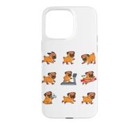 Running Pug Treadmill Workout Win Finish Line Dog Case for iPhone 15 Pro Max
