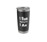 Running Quotes Text Funny People Funny I Run Therefore I’m Stainless Steel Insulated Tumbler