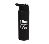 Running Quotes Text Funny People Funny I Run Therefore I’m Stainless Steel Insulated Water Bottle