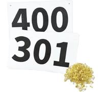 Running Race Bibs Large Numbers with Safety Pins for Marathon Race Events- Tyvek Tearproof Waterproof (301-400)