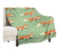 Running Red Fox 280GSM Flannel Throws Blanket Lightweight Warm Fleece Knee Blankets for Bed Sofa
