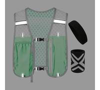 Running Reflective Vest,Adjustable Sports Gear with Headband and Wristband - Breathable Running Vest,for Men Women Outdoor Fitness Walking Trail Cycling Training Hiking