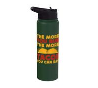 Running Run More Tacos Can Eat Marathon Runner Stainless Steel Insulated Water Bottle