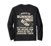 Running Runner Half Marathon Christian Bible Quote Faith I Long Sleeve T-Shirt