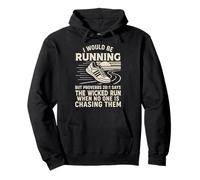 Running Runner Half Marathon Christian Bible Quote Faith I Pullover Hoodie