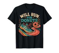 Running Runner Half Marathon Donut Retro Vintage Will Run T-Shirt