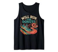 Running Runner Half Marathon Donut Retro Vintage Will Run Tank Top