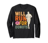 Running Runner Half Marathon Donut Vintage Retro Will Run Long Sleeve T-Shirt