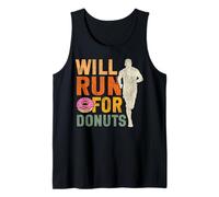 Running Runner Half Marathon Donut Vintage Retro Will Run Tank Top