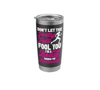 Running Runner Half Marathon Girl Don't Let The Pretty Face Stainless Steel Insulated Tumbler