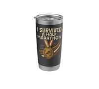 Running Runner Half Marathon I Survived A Half Marathon Stainless Steel Insulated Tumbler