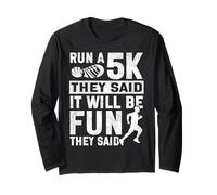 Running Runner Half Marathon Ironic 5K Run Vintage Run A 5K Long Sleeve T-Shirt
