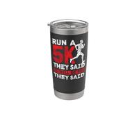 Running Runner Half Marathon Ironic 5K Run Vintage Run A 5K Stainless Steel Insulated Tumbler