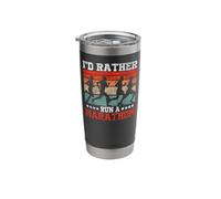 Running Runner Half Marathon Retro Vintage I'd Rather Run A Stainless Steel Insulated Tumbler