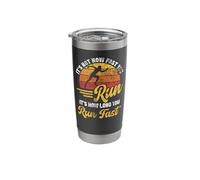 Running Runner Half Marathon Retro Vintage It's Not How Fast Stainless Steel Insulated Tumbler