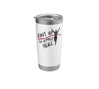 Running Runner Half Marathon Shut Up I'm Almost There Stainless Steel Insulated Tumbler
