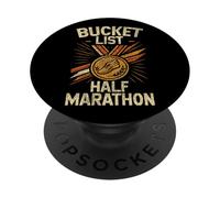 Running Runner Half Marathon Vintage Bucket List Half PopSockets Adhesive PopGrip