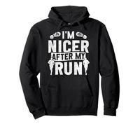 Running Runner Half Marathon Vintage I'm Nicer After My Run Pullover Hoodie