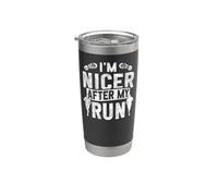 Running Runner Half Marathon Vintage I'm Nicer After My Run Stainless Steel Insulated Tumbler