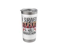 Running Runner Half Marathon Vintage Retro I Survived A Half Stainless Steel Insulated Tumbler