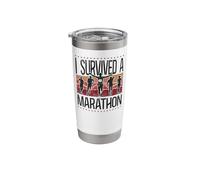 Running Runner Half Marathon Vintage Retro I Survived A Stainless Steel Insulated Tumbler